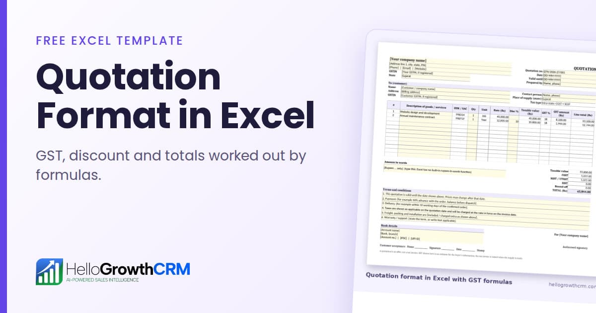 Quotation Format in Excel (Free Download)