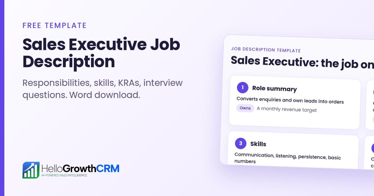 Sales Executive Job Description: Template