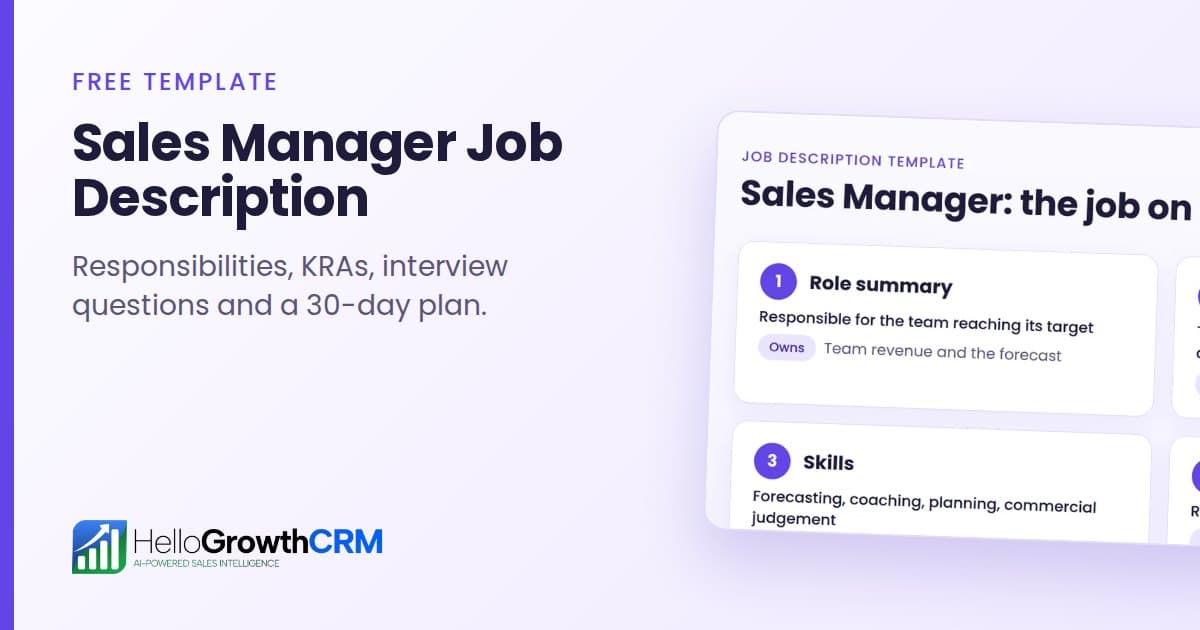 Sales Manager Job Description: Template