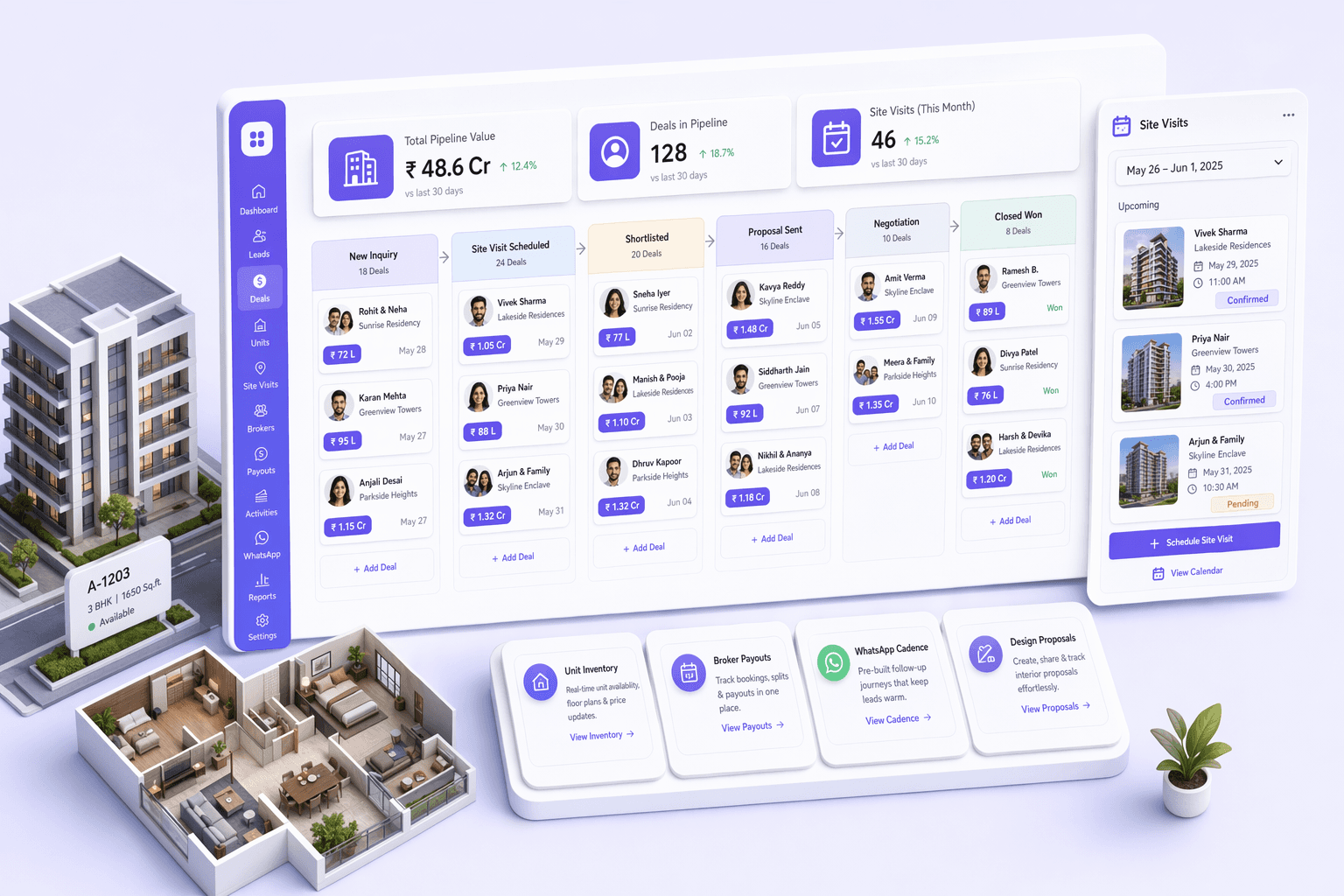 Real Estate CRM illustration for Canada