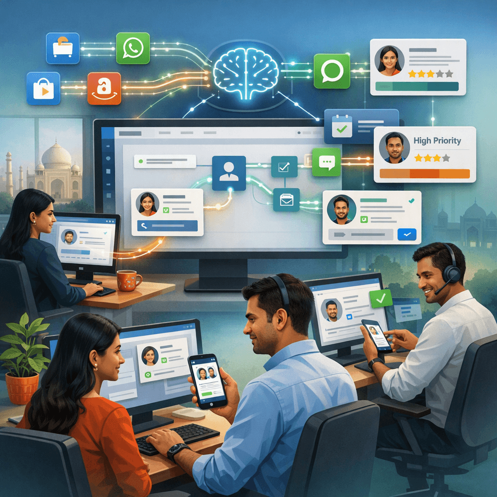 AI lead routing and WhatsApp follow-up workflows for IndiaMART and JustDial leads in Indian SMEs (India)