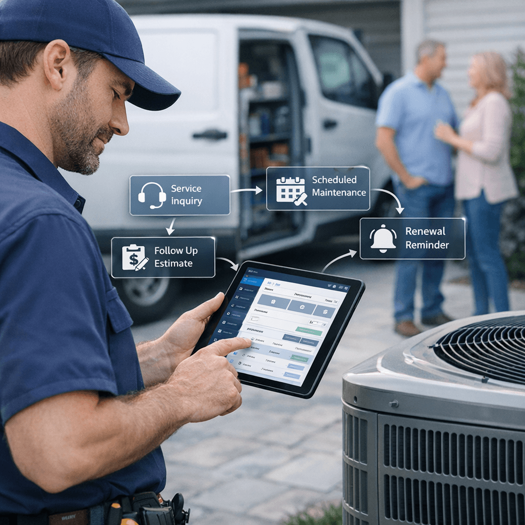 CRM for HVAC Contractors: From Service Inquiry to Estimate Follow-Up and Maintenance Renewal
