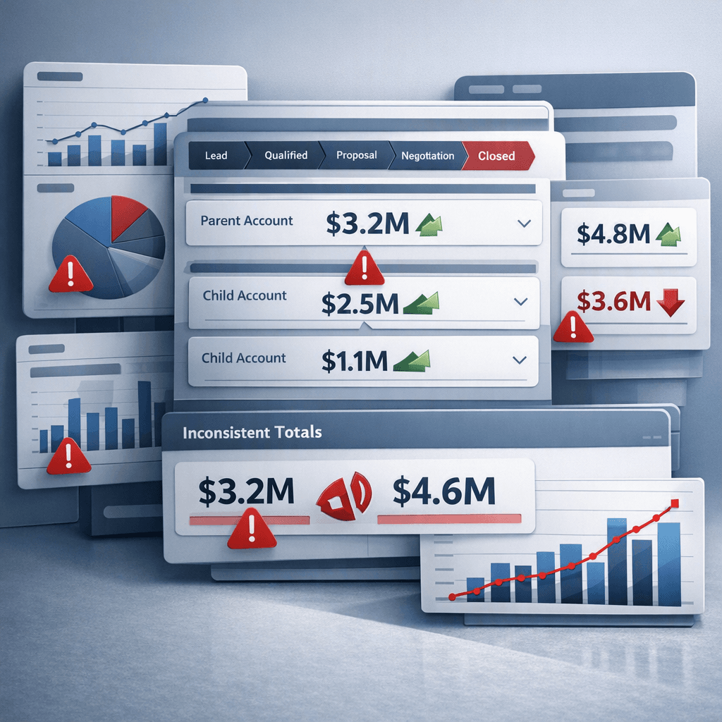 CRM Forecast Rollup Errors That Break B2B Pipeline Accuracy