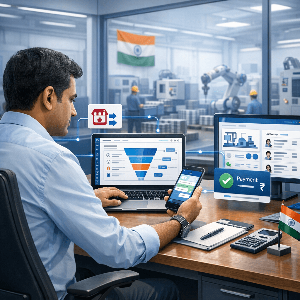 CRM for Indian Manufacturing SMEs: From IndiaMART RFQs to WhatsApp Quote Follow-Ups and Razorpay Collections (India)
