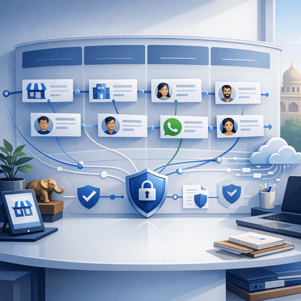 HelloGrowthCRM Workflow Template: IndiaMART, JustDial and WhatsApp Leads into One DPDPA-Ready Pipeline for Indian SMEs (India)
