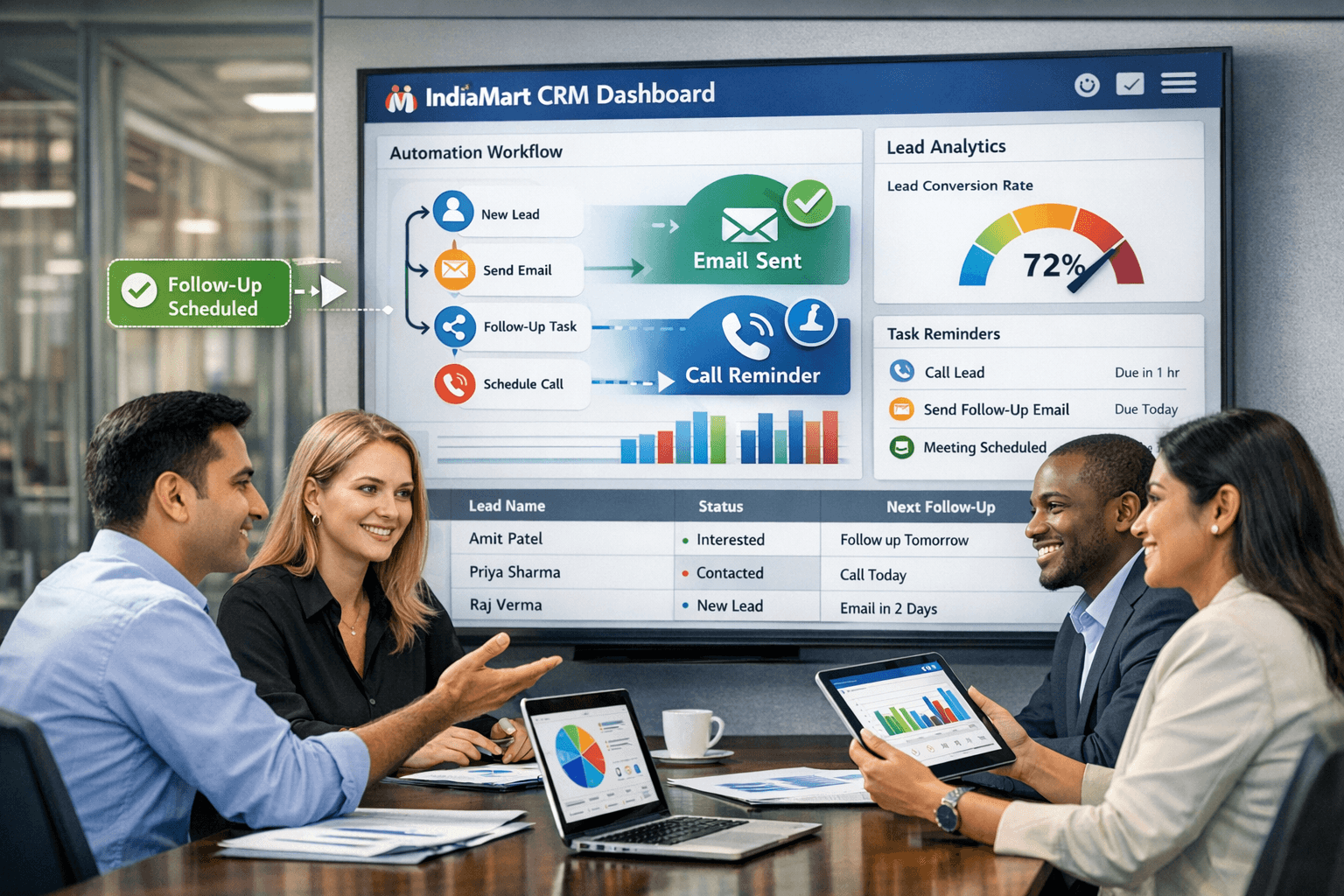 How to Automate Follow-Ups for IndiaMart Leads Using a CRM