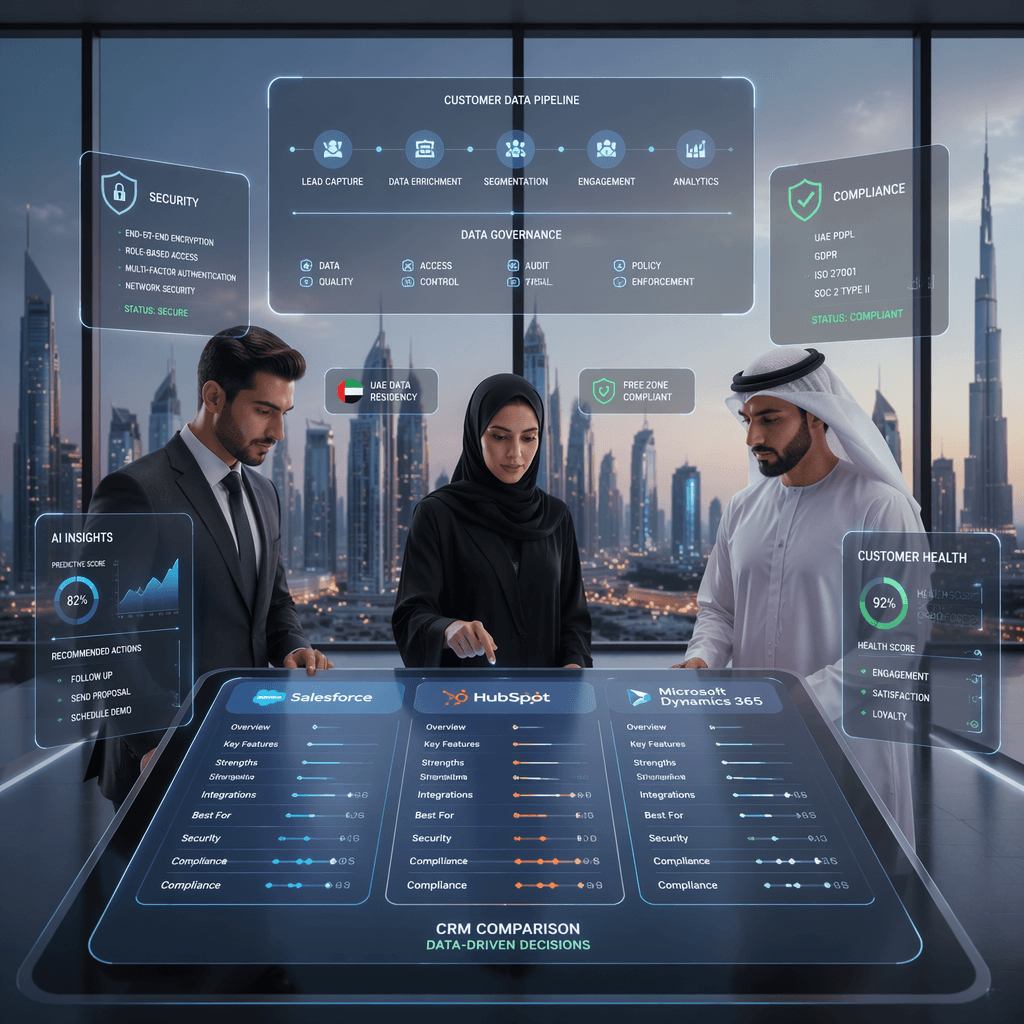 HubSpot vs Zoho CRM vs HelloGrowthCRM: Which CRM Fits UAE B2B Teams Navigating PDPL and Free‑Zone Data Rules? (2026 Guide)