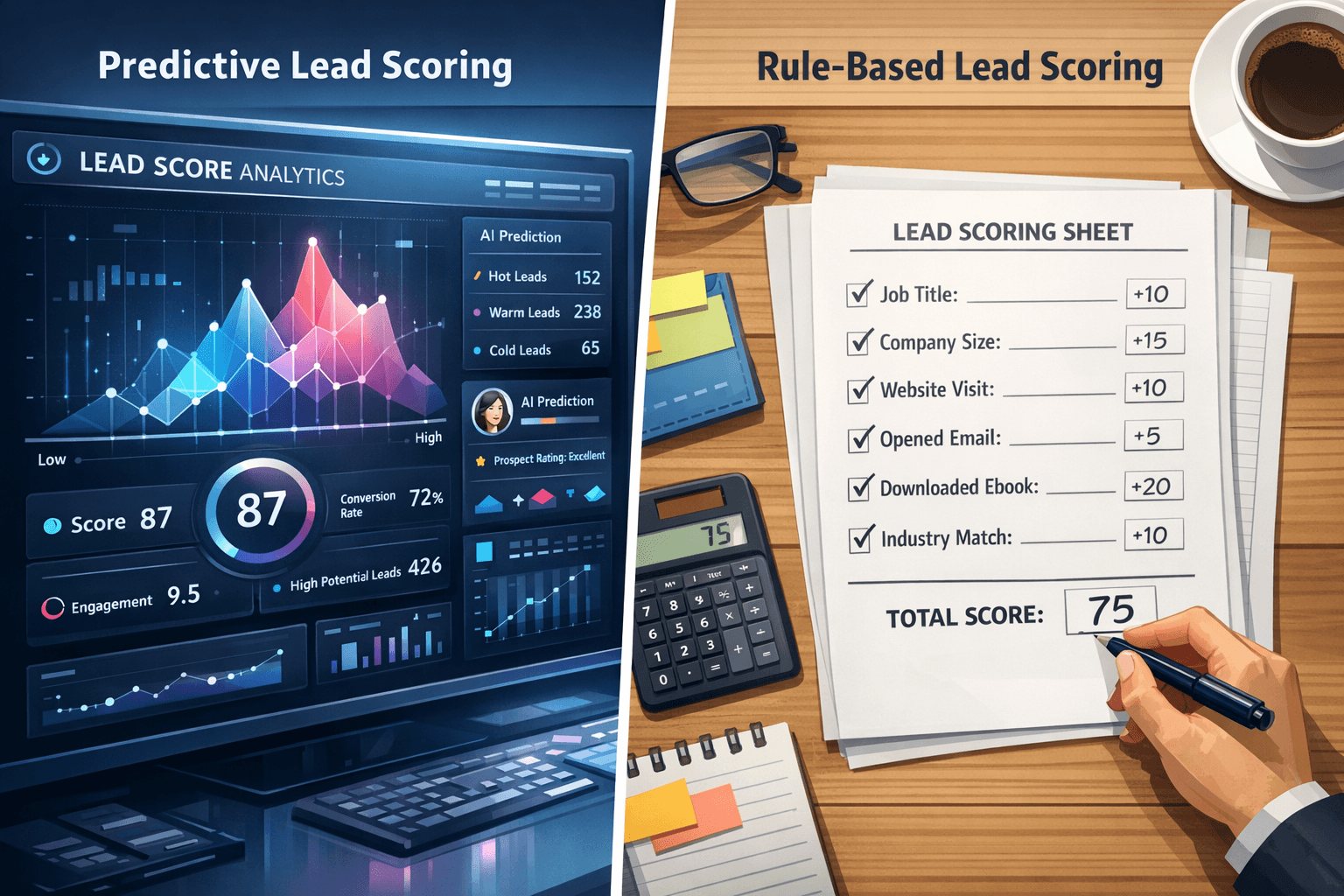 Predictive vs Rule-Based Lead Scoring | HelloGrowthCRM