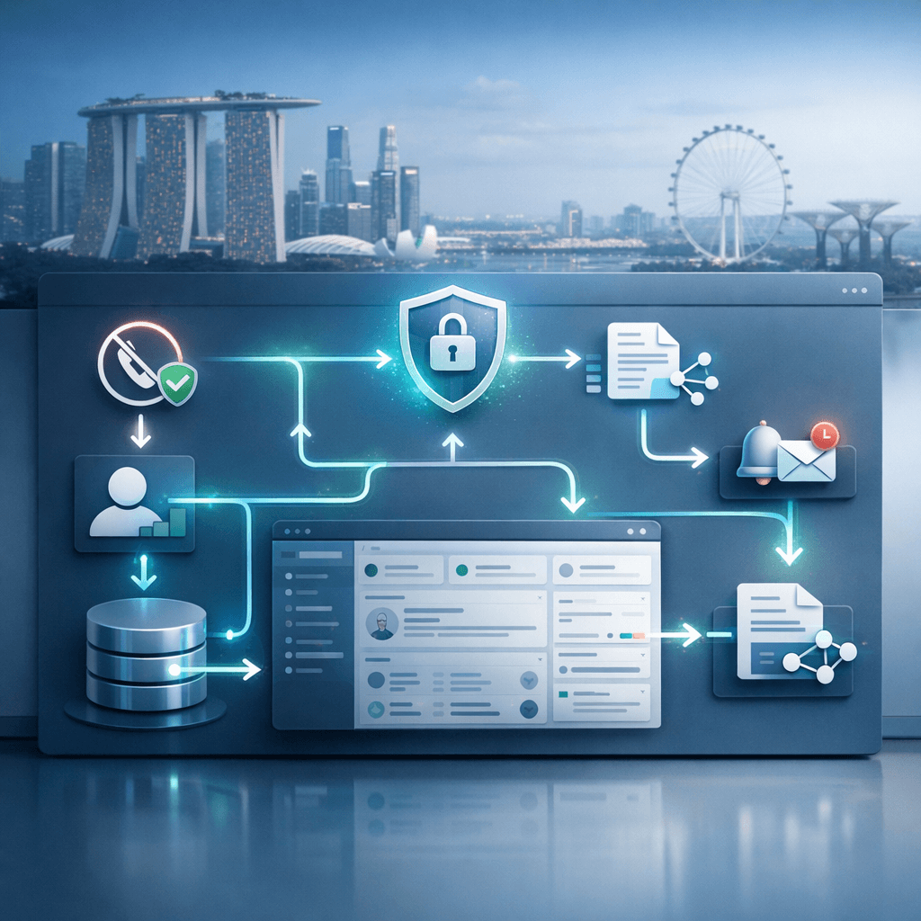 Singapore CRM lead routing workflows for PDPA-compliant sales teams: DNC checks, PEPPOL handoff, and faster follow-up