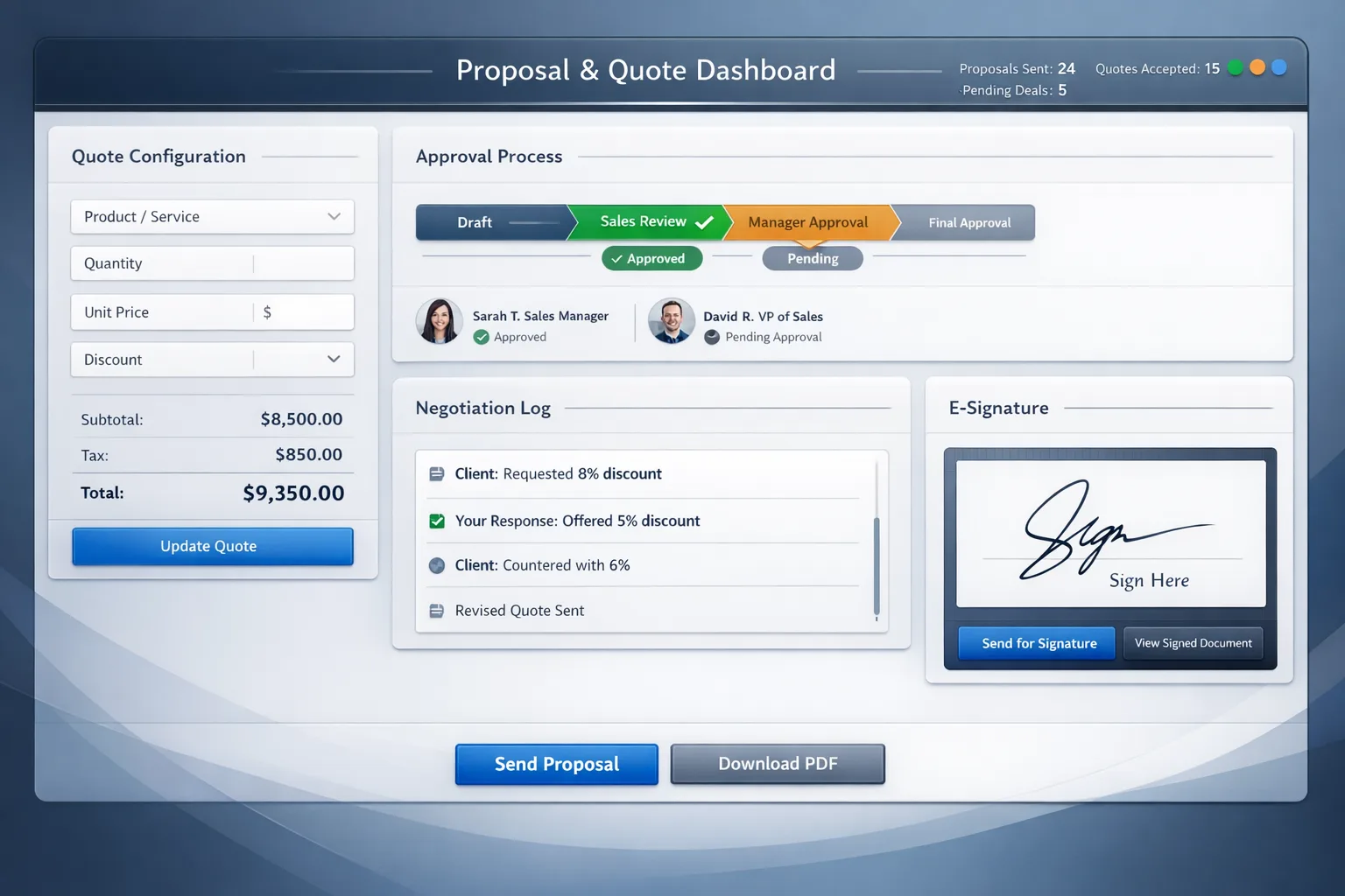 Proposal & Quote Workflow — Proposal-to-contract preview