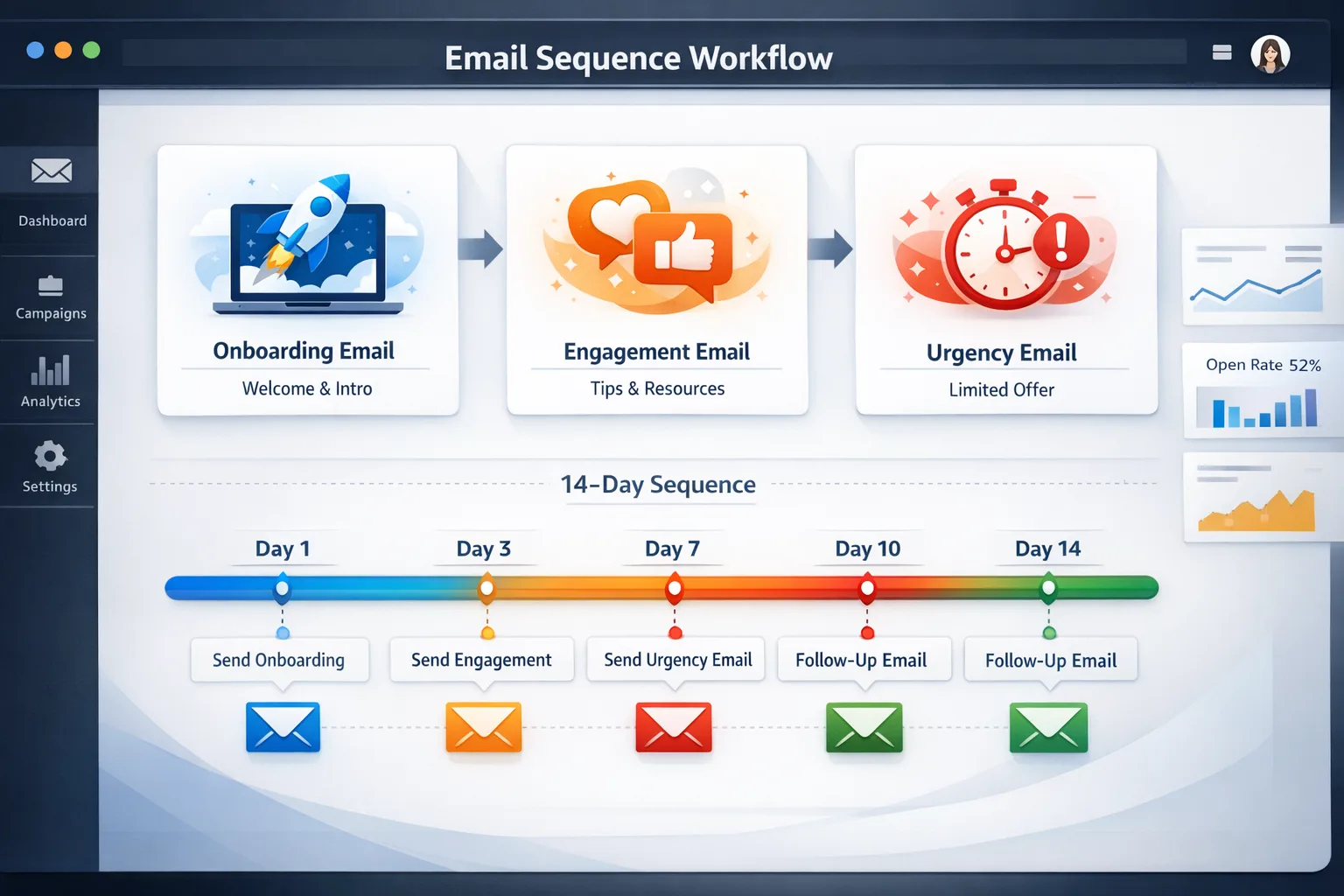 SaaS Trial Conversion Sequence — Email sequence builder preview
