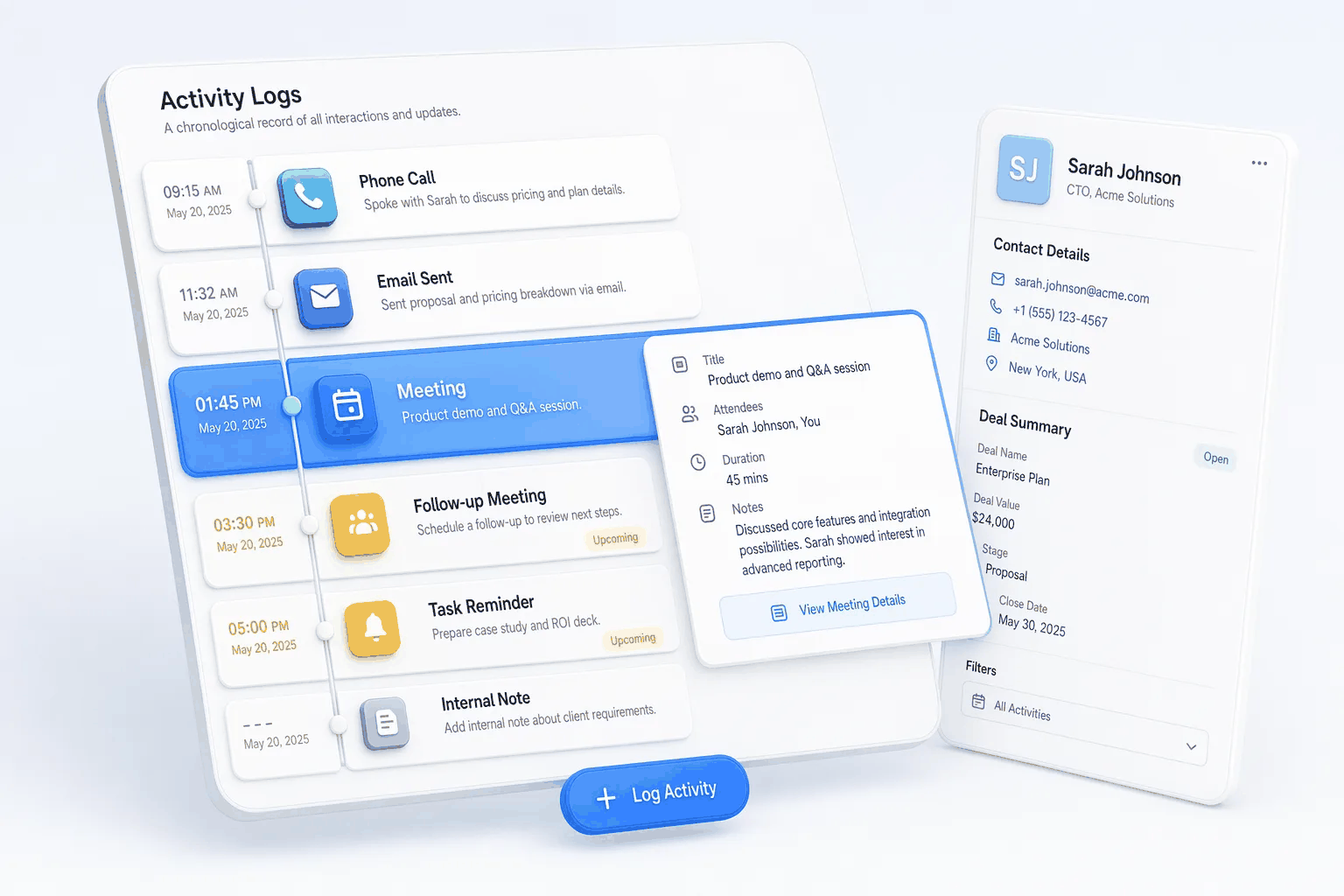 Activity Logs — Settings & Admin | HelloGrowthCRM