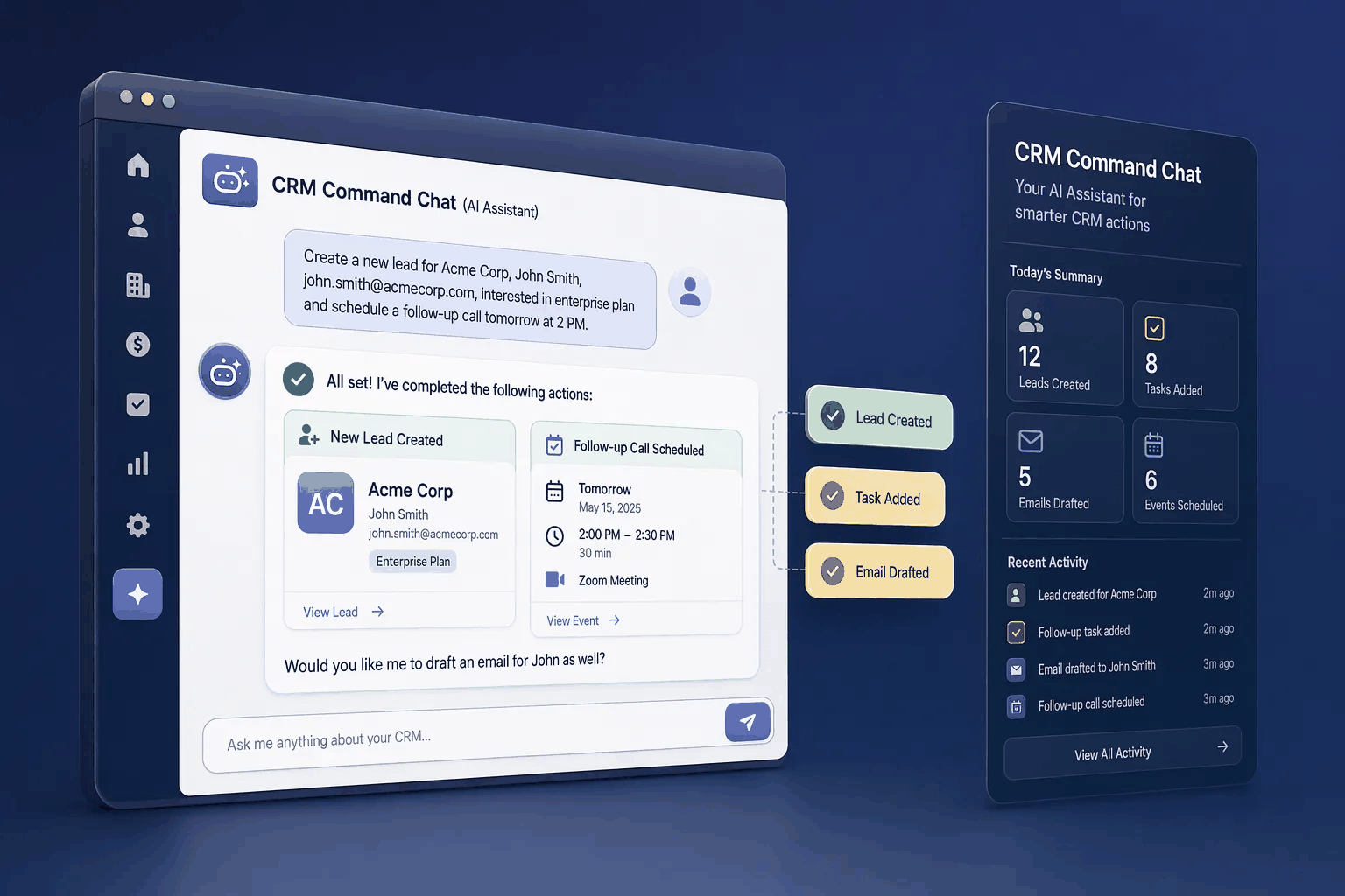 Command Assistant CRM Command Chat (AI Assistant) — AI & | HelloGrowthCRM