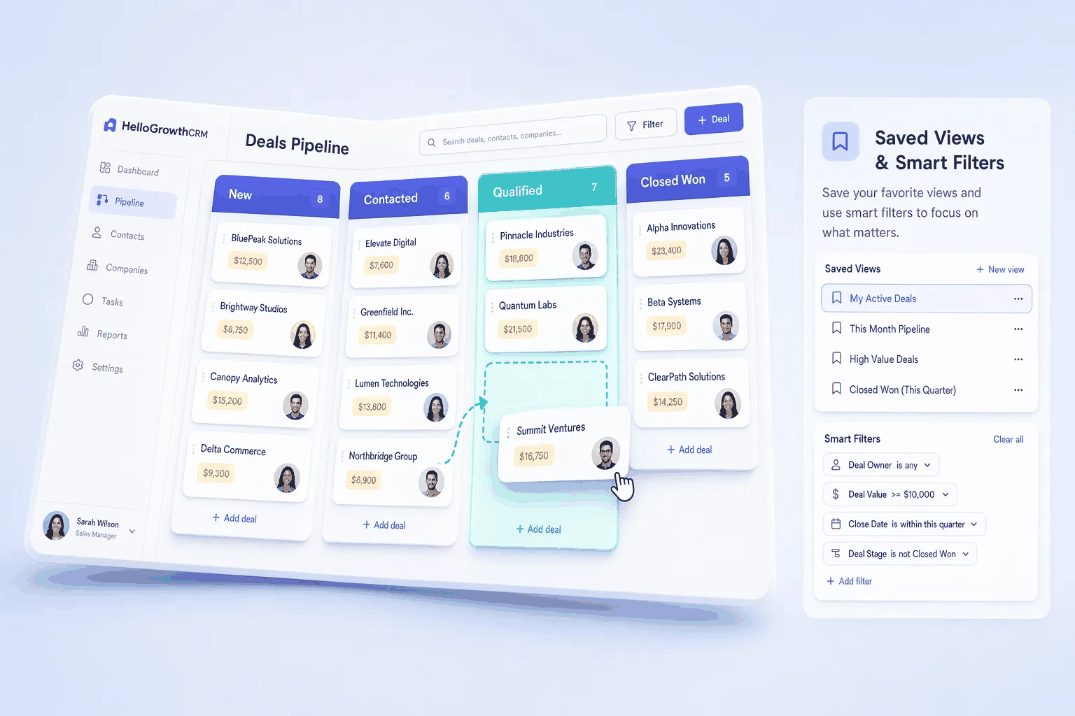 Smart Lists CRM | HelloGrowthCRM